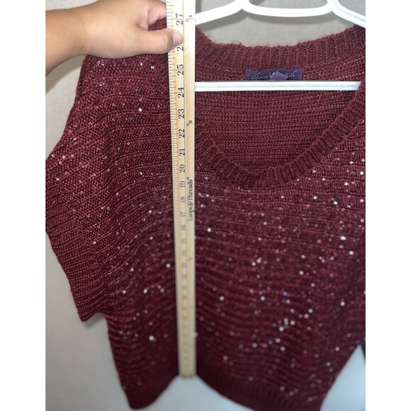 Gloria Vanderbilt Women's Burgundy With Sparkles  Pullover Top Size Large - Picture 6 of 6